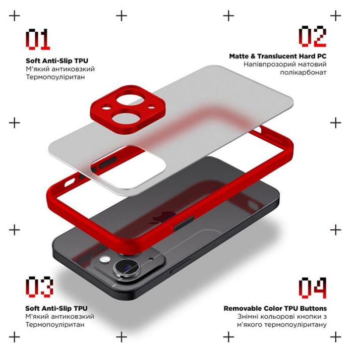 Чохол-накладка Armorstandart Frosted Matte для Xiaomi Redmi Note 12s 4G Red (ARM68557)