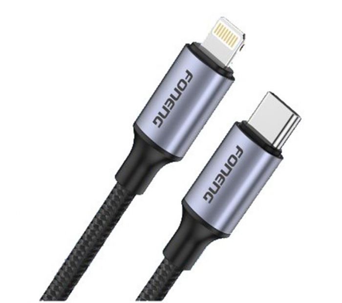 Кабель Foneng X95 Metal Head Braided Cable USB-C - Lightning PD20W 1.2м Black (X95-CA-TCIP)