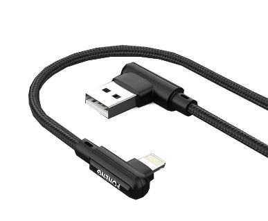 Кабель Foneng X70 90-degree Angle Gaming Cable (3A) USB - Lightning 1м Black (X70-CA-DAG-IP)