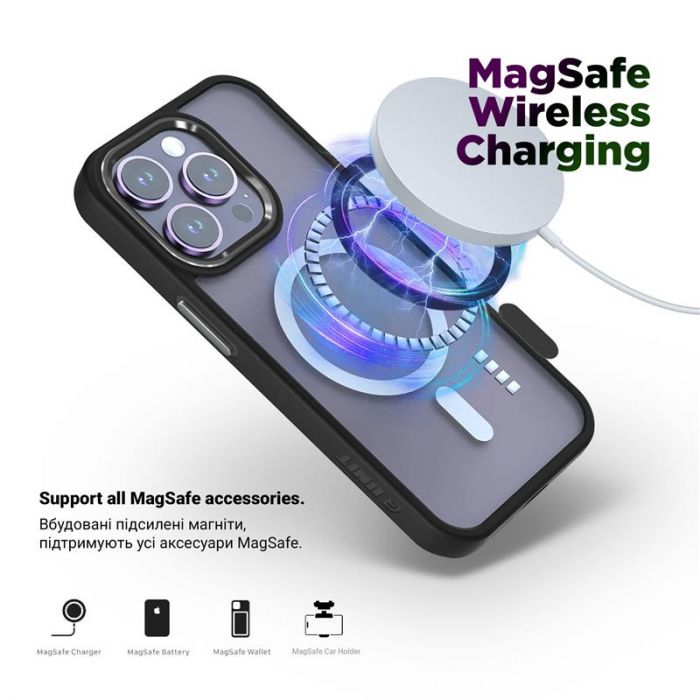 Чохол-накладка Armorstandart Unit MagSafe для Apple iPhone 15 Pro Max Black (ARM69354)