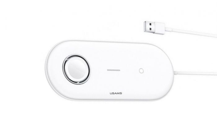 Бездротовий зарядний пристрій Usams US-CD119 2in1 Wireless Charger 10W White (CD119WH01)