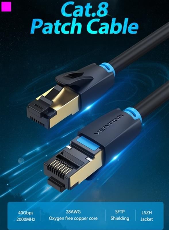 Патч-корд Vention CAT 8 SFTP Ethernet, 20 m, Black (IKABQ)