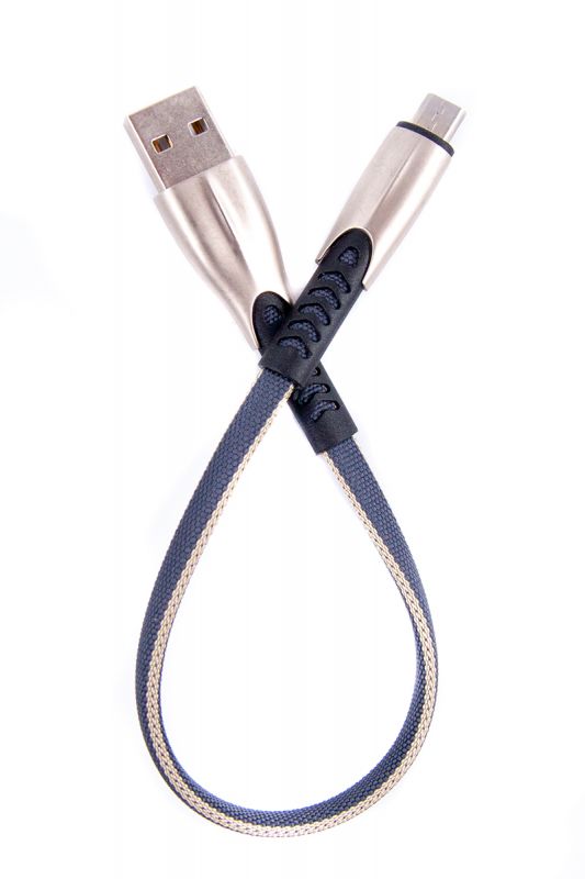 Кабель Dengos USB - microUSB (M/M) 0.25 м Grey (PLS-M-SHRT-PLSK-GREY)