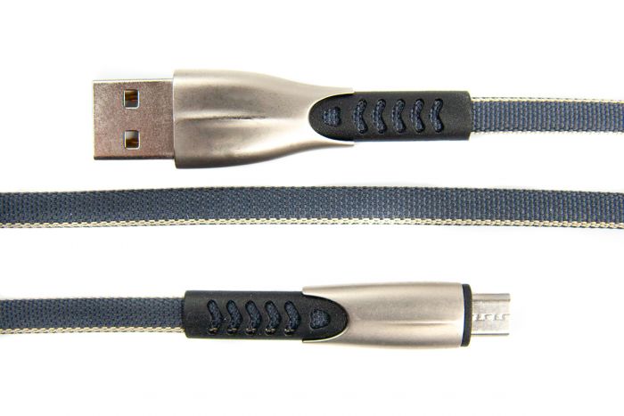 Кабель Dengos USB - microUSB (M/M) 0.25 м Grey (PLS-M-SHRT-PLSK-GREY)