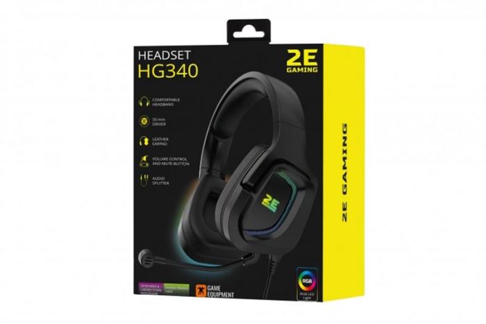 Гарнітура 2E Gaming HG340 RGB Black (2E-HG340BK)