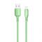 Кабель ColorWay USB - Lightning (M/M), soft silicone, 2.4 А, 1 м, Green (CW-CBUL042-GR)