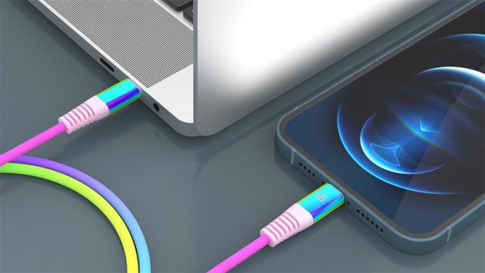 Кабель REAL-EL USB Type-C - Lightning (M/M), 1 м, Rainbow (4743304104710)