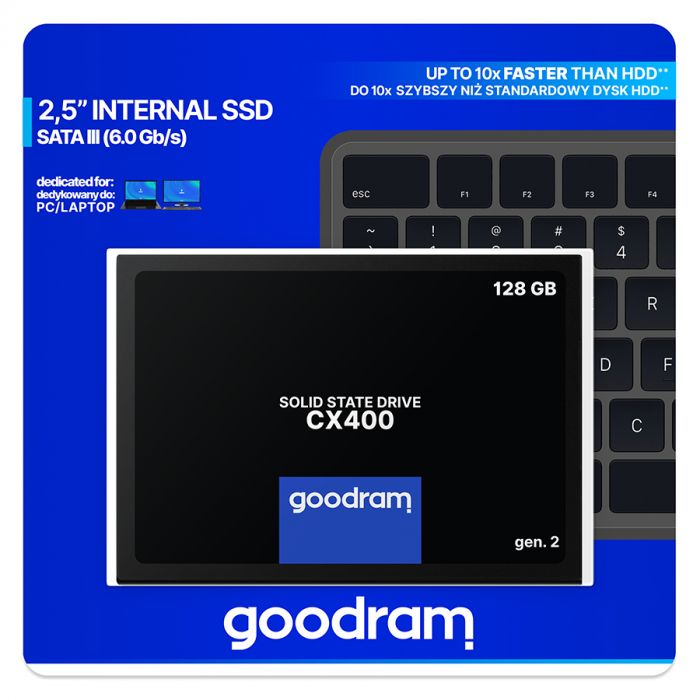 Накопичувач SSD  128GB Goodram CX400 Gen.2 2.5" SATAIII 3D TLC (SSDPR-CX400-128-G2)