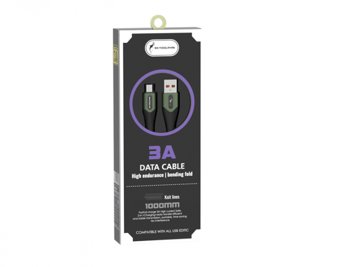 Кабель SkyDolphin S01V USB - micro USB (M/M) 1 м, Dark Green (USB-000584)