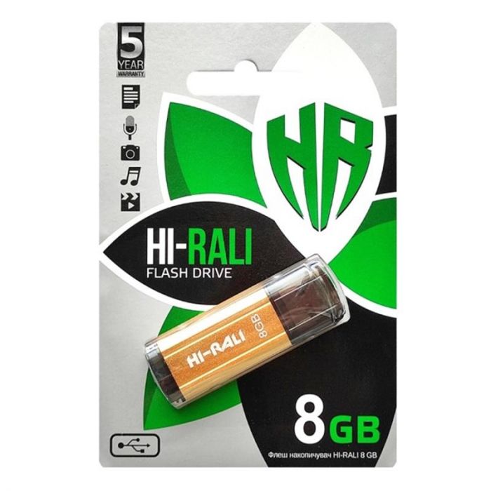 Флеш-накопичувач USB 8GB Hi-Rali Stark Series Gold (HI-8GBSTGD)