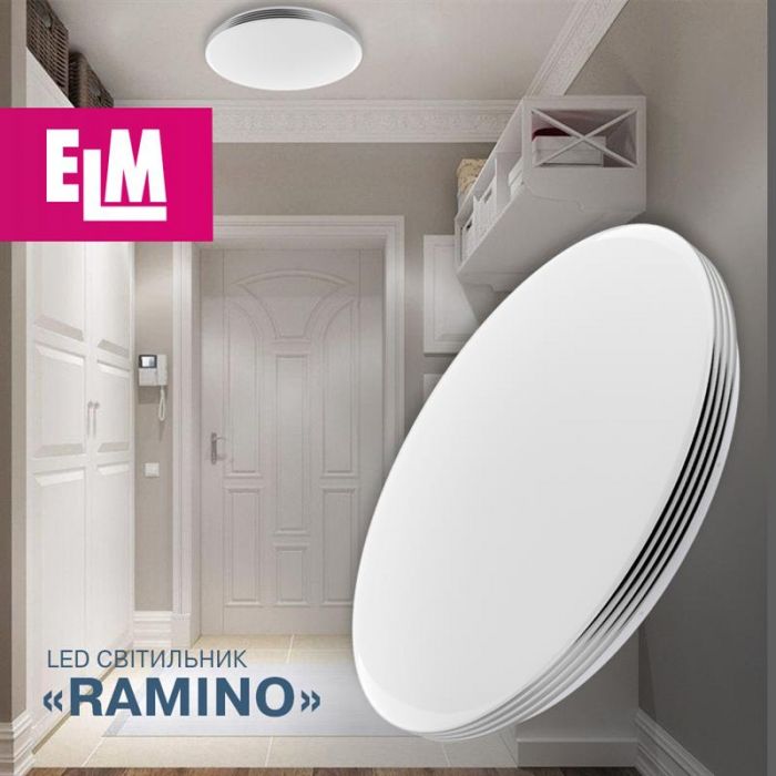 Світильник настінно-стельовий накладний світлодіодний круглий ELM Ramino 36W 4000К IP20 26-0114