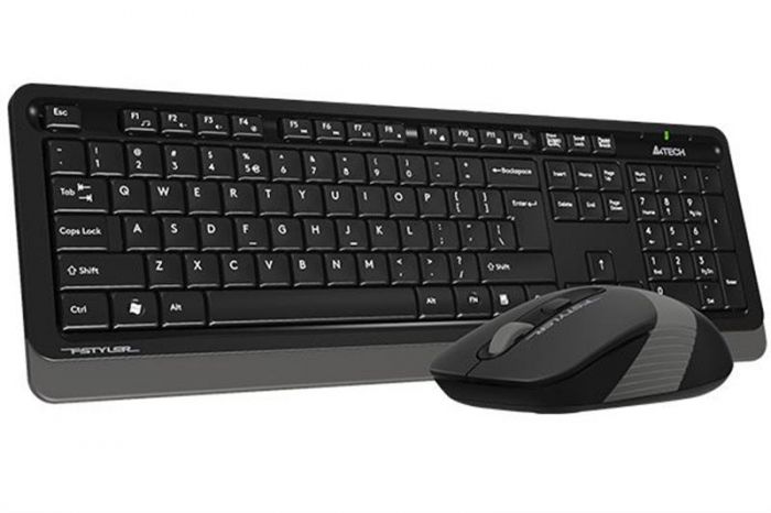 Комплект (клавіатура, миша) бездротовий A4Tech FG1010S Black/Grey