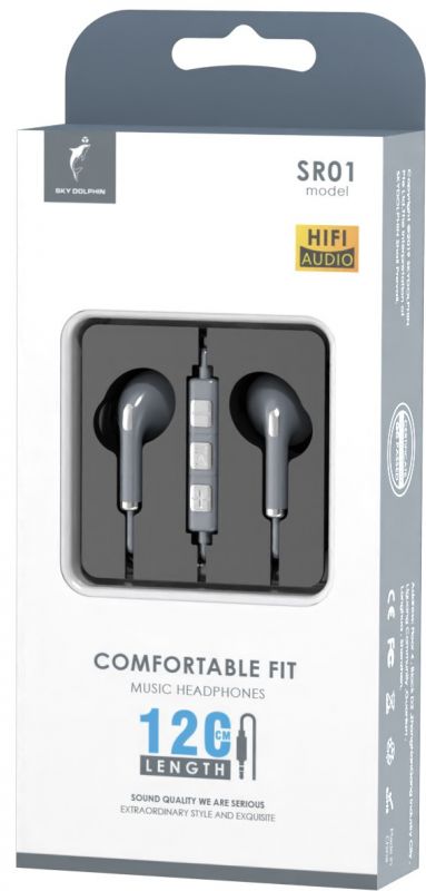 Гарнітура SkyDolphin SR01 with mic Silver (HF-000476)_бн
