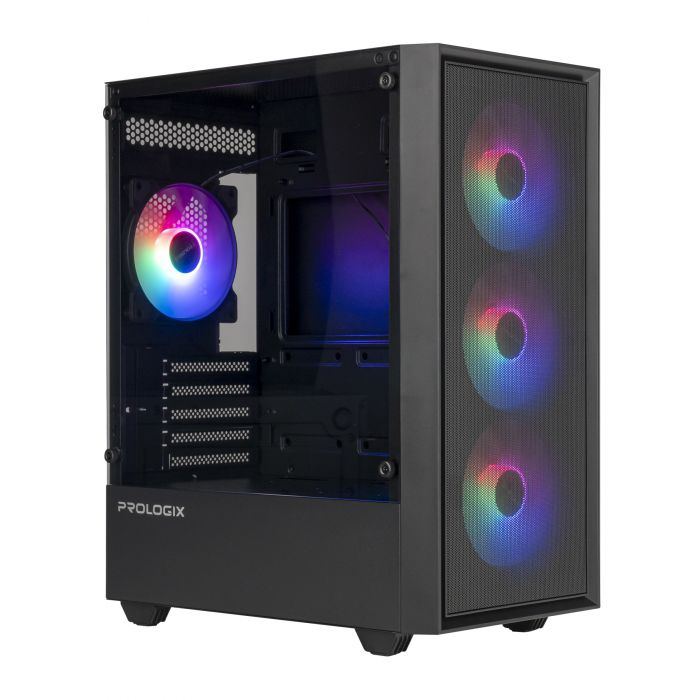 Корпус Prologix E107 Tempered Glass Black без БЖ