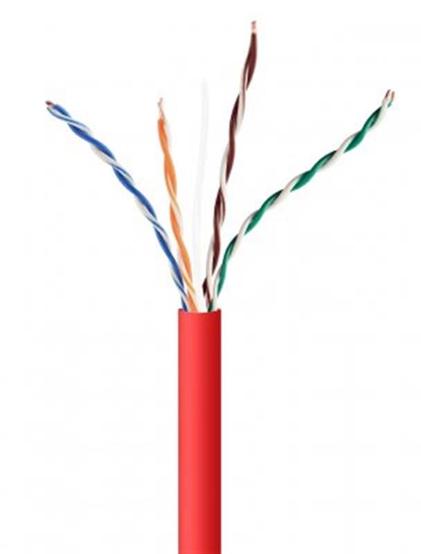 Кабель вита пара Cablexpert (UPC-5004E-SOL-R) CAT5e, алюміній під міддю (CCA з AWG24), неекранований, червоний, 305м