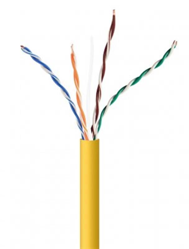 Кабель вита пара Cablexpert (UPC-5004E-SOL-Y) CAT5e, алюміній під міддю (CCA з AWG24), неекранований, жовтий, 305м