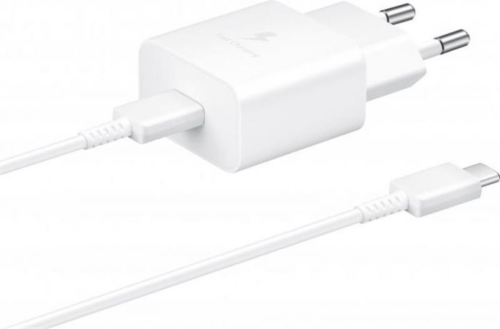 Мережевий зарядний пристрій Samsung 15W (1USBx3A) White (EP-T1510XWEGRU) + кабель Type-C