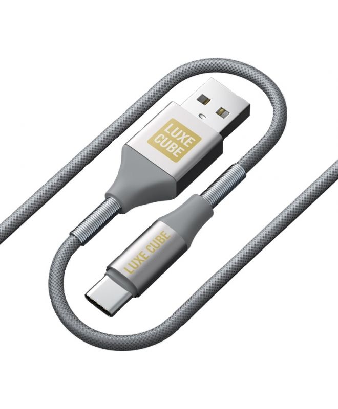Кабель Luxe Cube Armored USB - USB Type-C (M/M), 1 м, сірий (8886668688949)