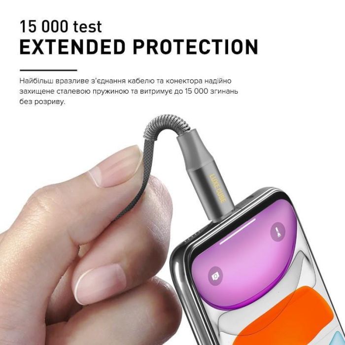 Кабель Luxe Cube Armored USB - USB Type-C (M/M), 1 м, сірий (8886668688949)