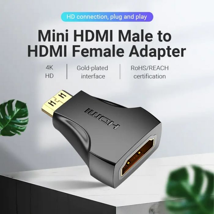 Адаптер Vention HDMI - mini-HDMI (F/M), чорний (AISB0)