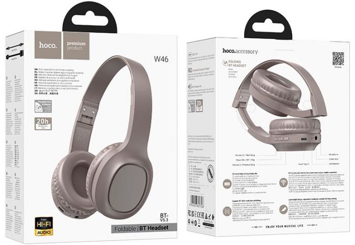 Bluetooth-гарнітура Hoco W46 Brown (W46BR)
