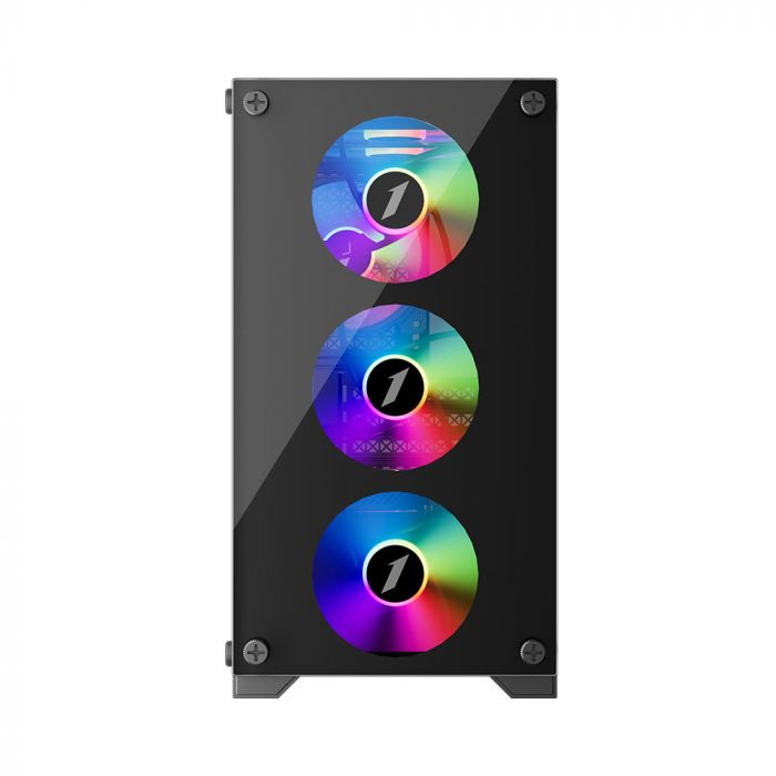 Корпус 1stPlayer X2-M-BK-4F1 Black без БЖ