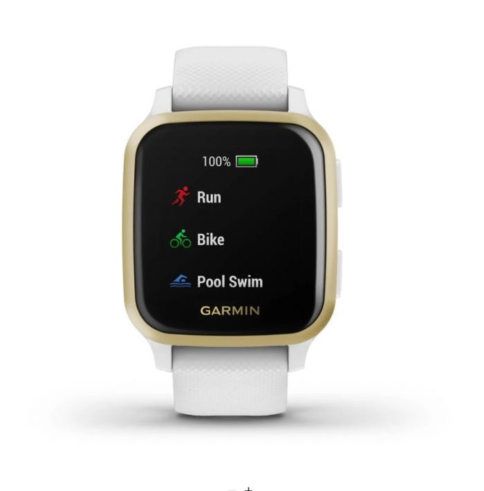 Смарт-годинник Garmin Venu Sq 2 Music Light Gold Aluminum Bezel with White Case and Silicone Band (010-02700-81)