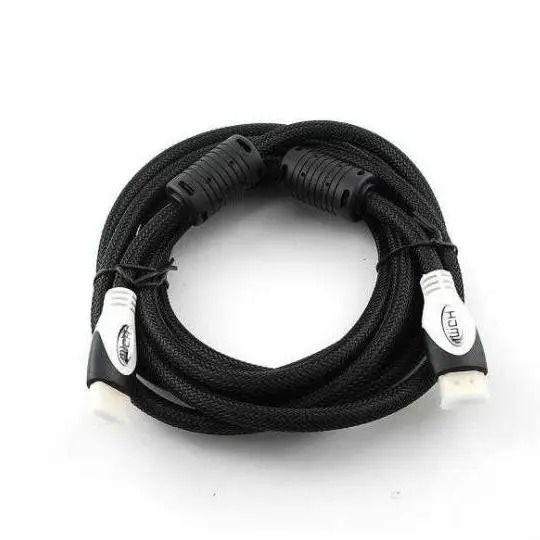 Кабель Gresso FL-H002C HDMI - HDMI (M/M), 2 ферити, обплетення, 3 м, круглий (2000700002159)