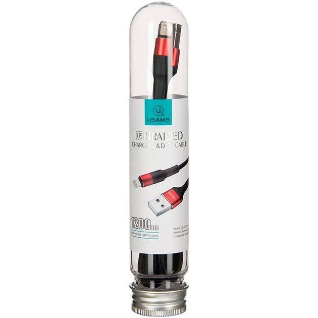 Кабель Usams US-SJ220 USB - Lightning (M/M), 1.2 м, Red (SJ220IP02)
