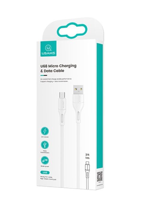 Кабель Usams US-SJ502 USB - Micro USB (M/M), 1 м, White (SJ502USB02)