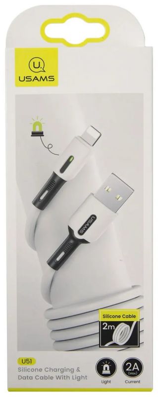 Кабель Usams US-SJ456 USB - Lightning (M/M), 2 м, White (SJ456USB01)