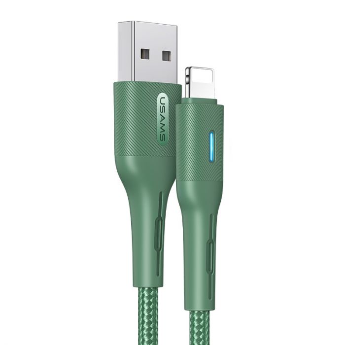 Кабель Usams US-SJ424 USB - Lightning (M/M), 0.6 м, Green (SJ424USB03)