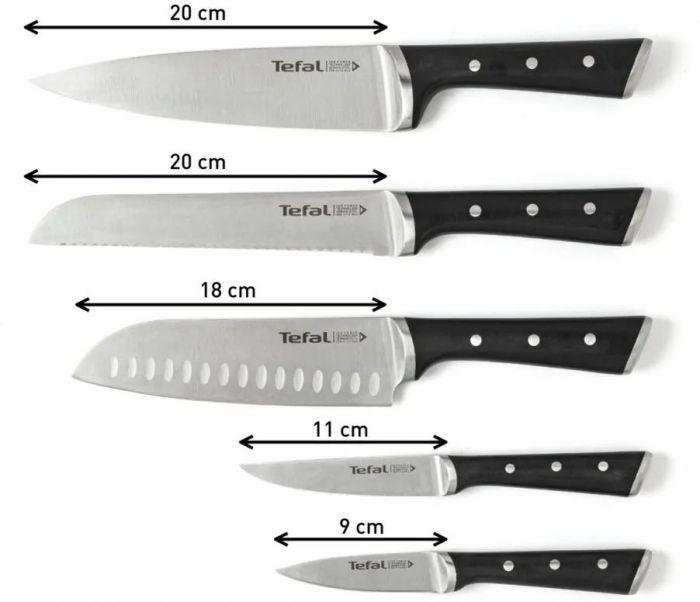 Набір ножів Tefal Ice Force у дерев`яній колоді 5 предметів (K232S574)