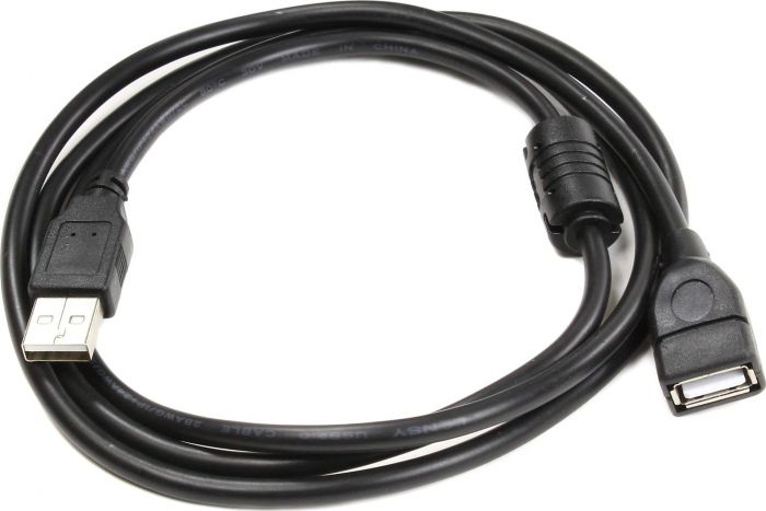 Кабель Atcom USB - USB (M/F), 1.5 м, феритовий фільтр, Black