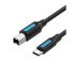 Кабель Vention USB Type-C - USB Type-B (M/M), 2 м, Black (CQUBH)
