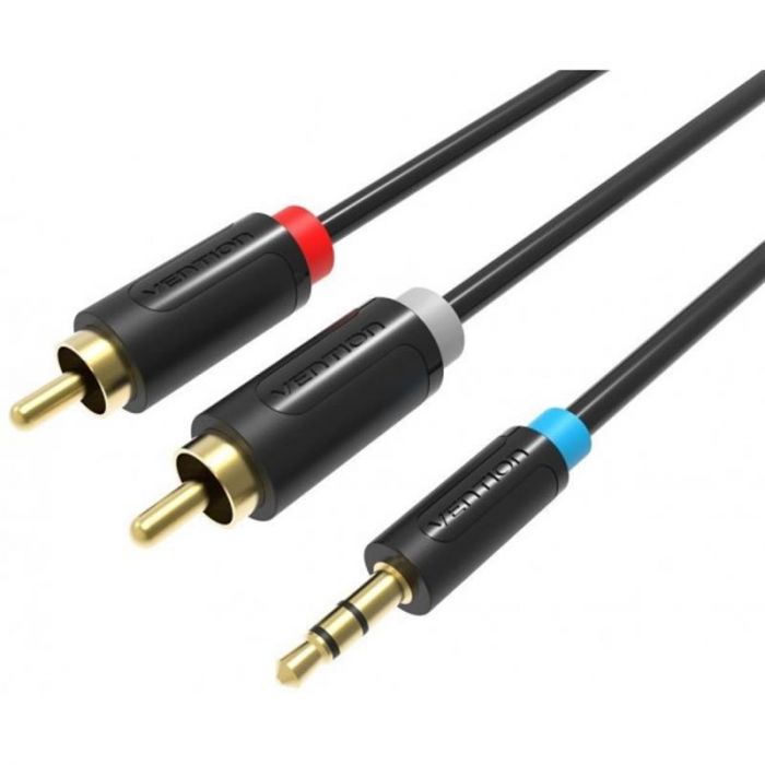 Кабель Vention 3.5 мм - 2хRCA (M/M), 1.5 м, Black (BCLBG)