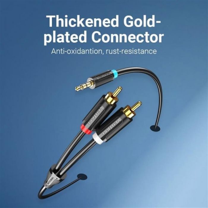 Кабель Vention 3.5 мм - 2хRCA (M/M), 1.5 м, Black (BCLBG)