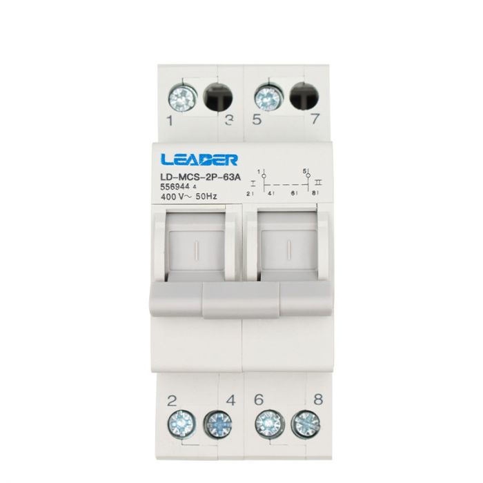 Перемикач трипозиційний Leader АС 2Р 63А 400В (LD-MCS-2P-63A)