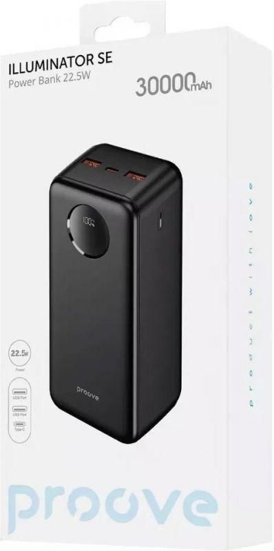Універсальна мобільна батарея Proove Illuminator SE 22.5W 20000mAh Black (PBIL20212201)