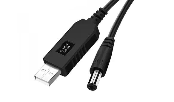Кабель живлення USB - DC (M/M), 5.5х2.1 мм, 9V, 1 м, Black (2000985587600)
