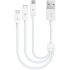 Кабель Ttec MiniCable Trio USB - Lightning + micro USB + USB Type-C (M/M), 0.3 м, White (2DK13)