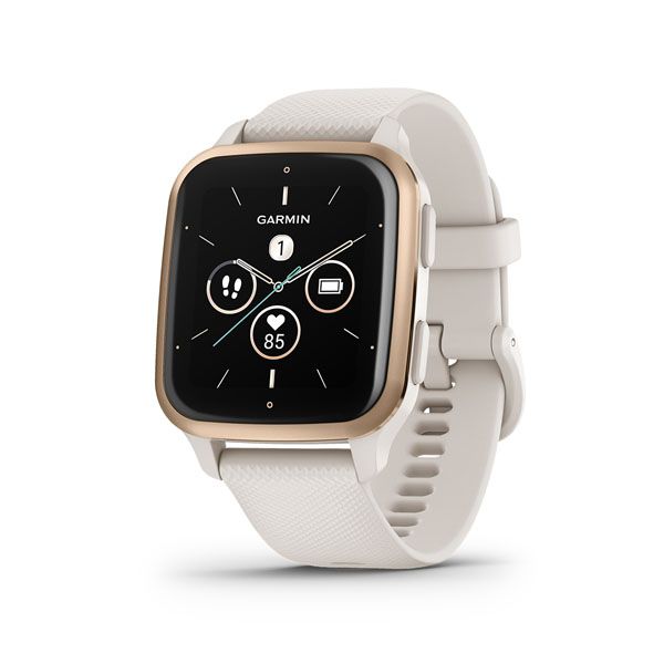 Смарт-годинник Garmin Venu Sq 2 Music Light Gold Aluminum Bezel with White Case and Silicone Band (010-02700-81)