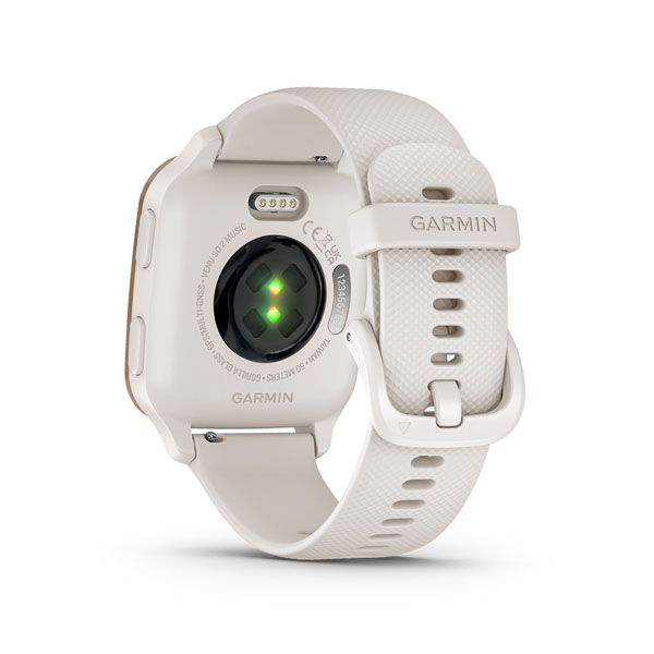 Смарт-годинник Garmin Venu Sq 2 Music Light Gold Aluminum Bezel with White Case and Silicone Band (010-02700-81)