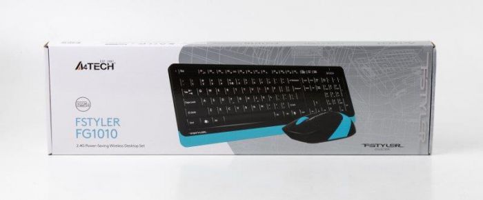 Комплект (клавіатура, миша) бездротовий A4Tech FG1010 Black/Blue