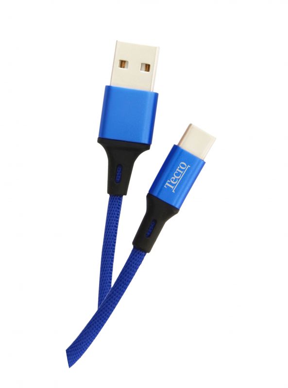 Кабель Tecro USB - USB Type-C (M/M), 1 м, синій (TC-0100BE) 