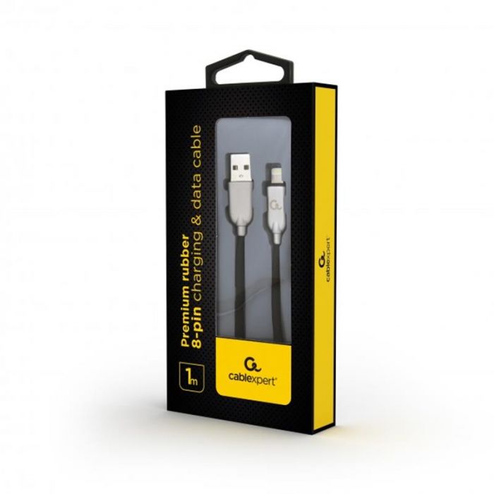 Кабель Cablexpert USB - Lightning (M/M), преміум, 1 м, чорний (CC-USB2R-AMLM-1M)