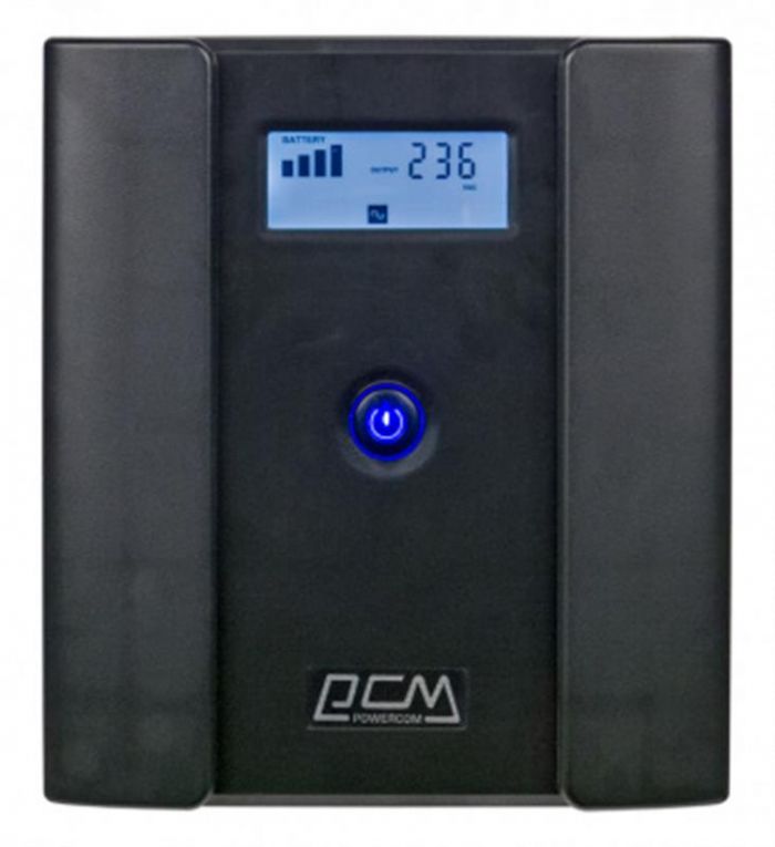 Джерело безперебійного живлення Powercom RPT-2000AP, Lin.int., AVR, 4 x евро, USB, LCD, пластик (00210226)