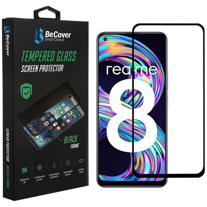 Захисне скло BeCover для Realme 8 Black (706657)