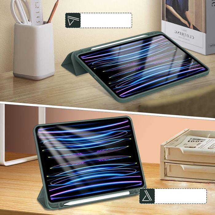 Чохол-книжка BeCover Tri Fold Soft TPU з кріпленням Apple Pencil для Apple iPad Pro 11 2020/2021/2022 Dark Green (711110)