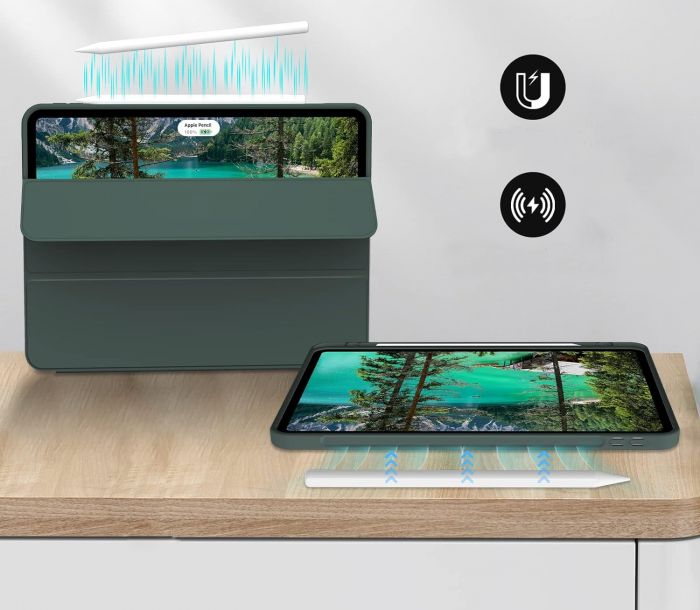 Чохол-книжка BeCover Tri Fold Soft TPU з кріпленням Apple Pencil для Apple iPad Pro 11 2020/2021/2022 Dark Green (711110)